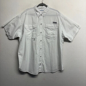 Columbia PFG White Fishing‎ Shirt Button Down XXL Tactical Vented